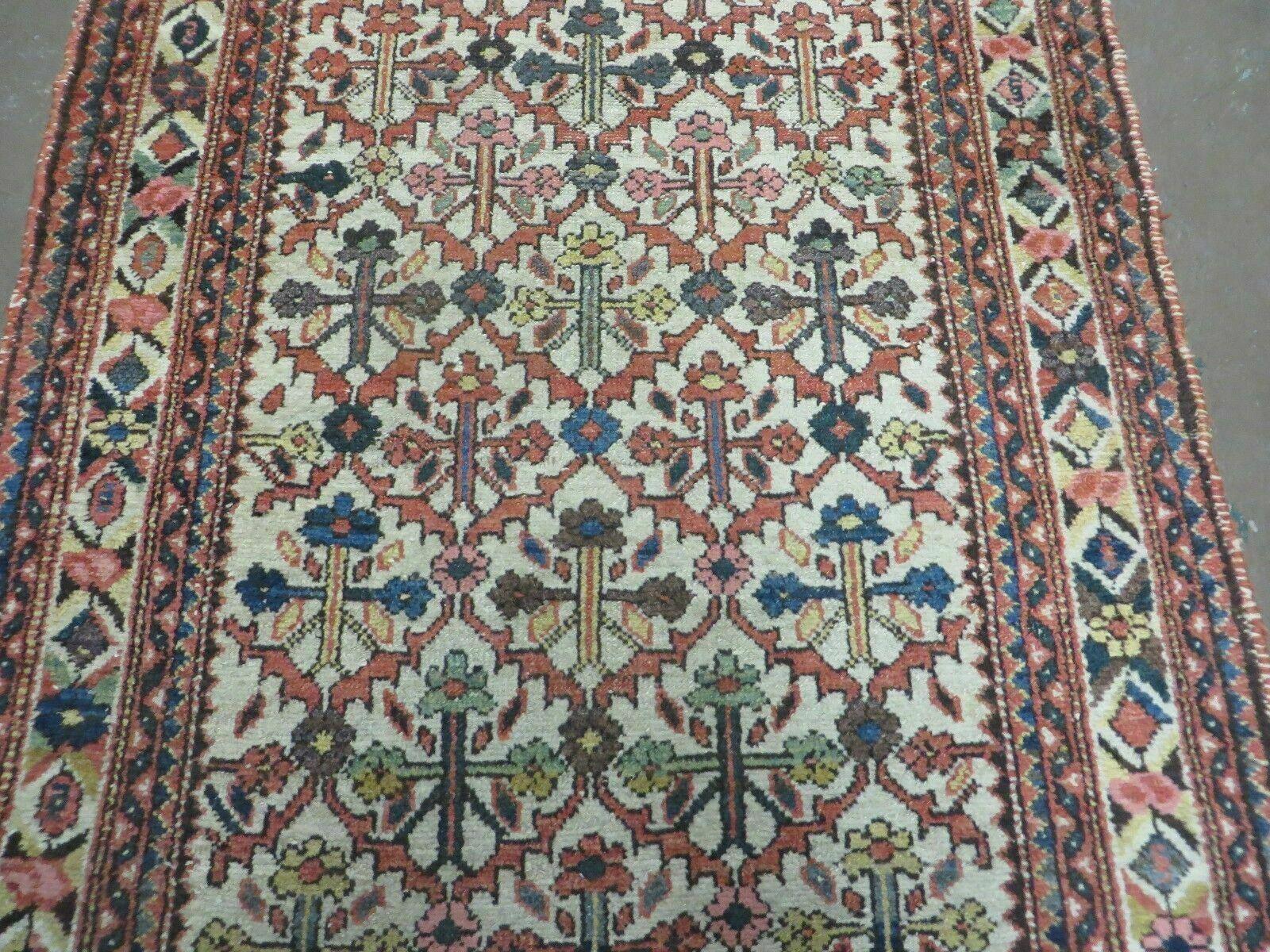 3' 3"X 10' Antique Handmade Caucasian Shirvan Wool Runner Rug Nice - Jewel Rugs