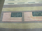 5' X 8' Hand Woven Wool Rug US Flag American Contemporary Kilim Dhurrie Modern - Jewel Rugs