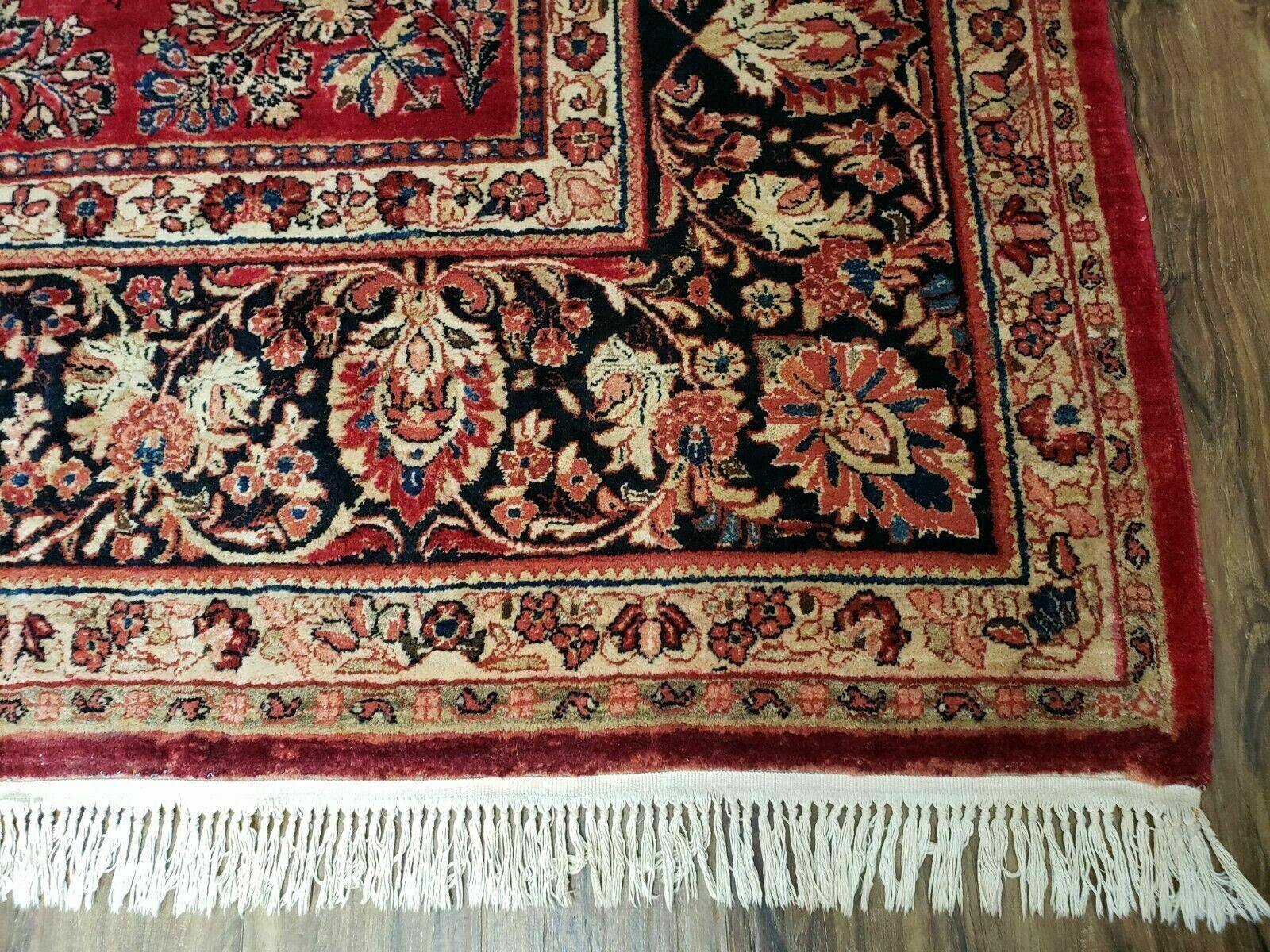 10' X 17' Antique Palace Size Handmade Persian Sarouk Wool Area Rug Red Veg Dyes Top Quality Unique Elegant Floral - Jewel Rugs