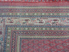 7' X 9' Vintage India Oriental Paisley Handmade Wool Rug Red Vegetable Dyes - Jewel Rugs