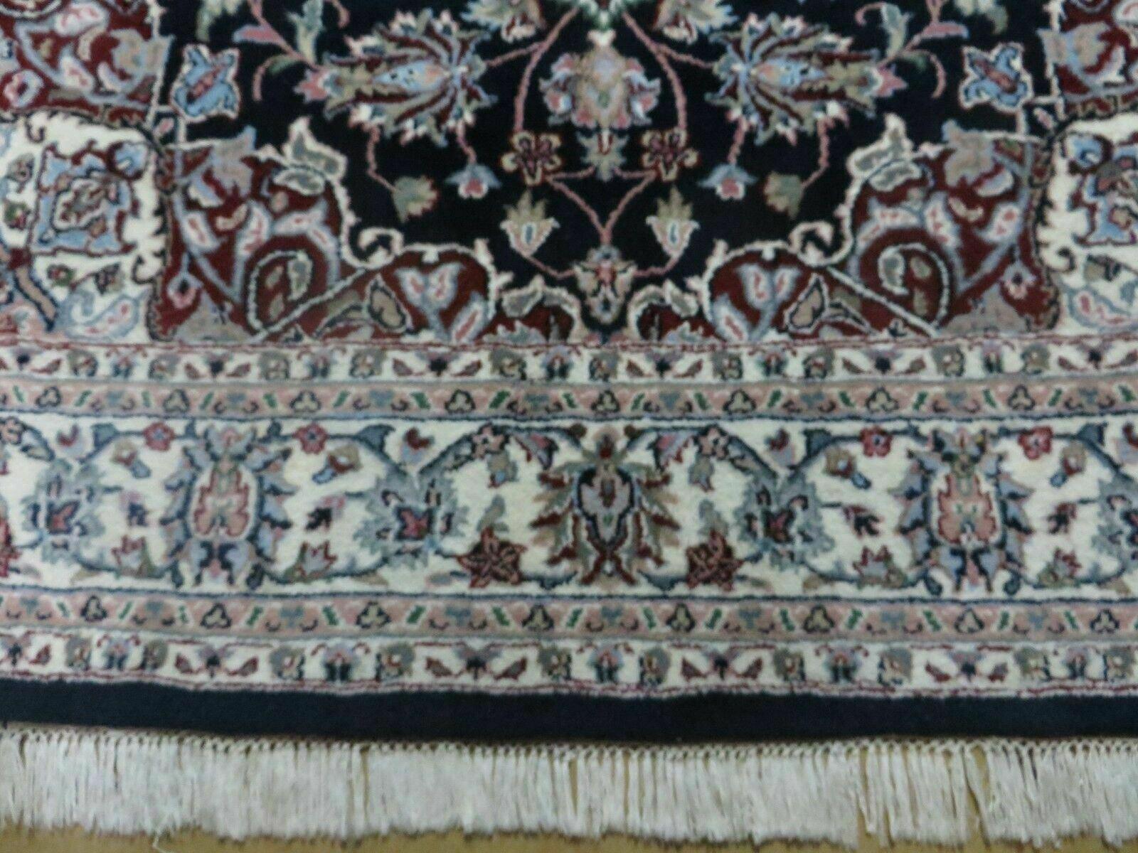 6' X 9' Handmade Fine Indian Traditional Wool Rug Carpet Vegetable Dyes Black - Jewel Rugs