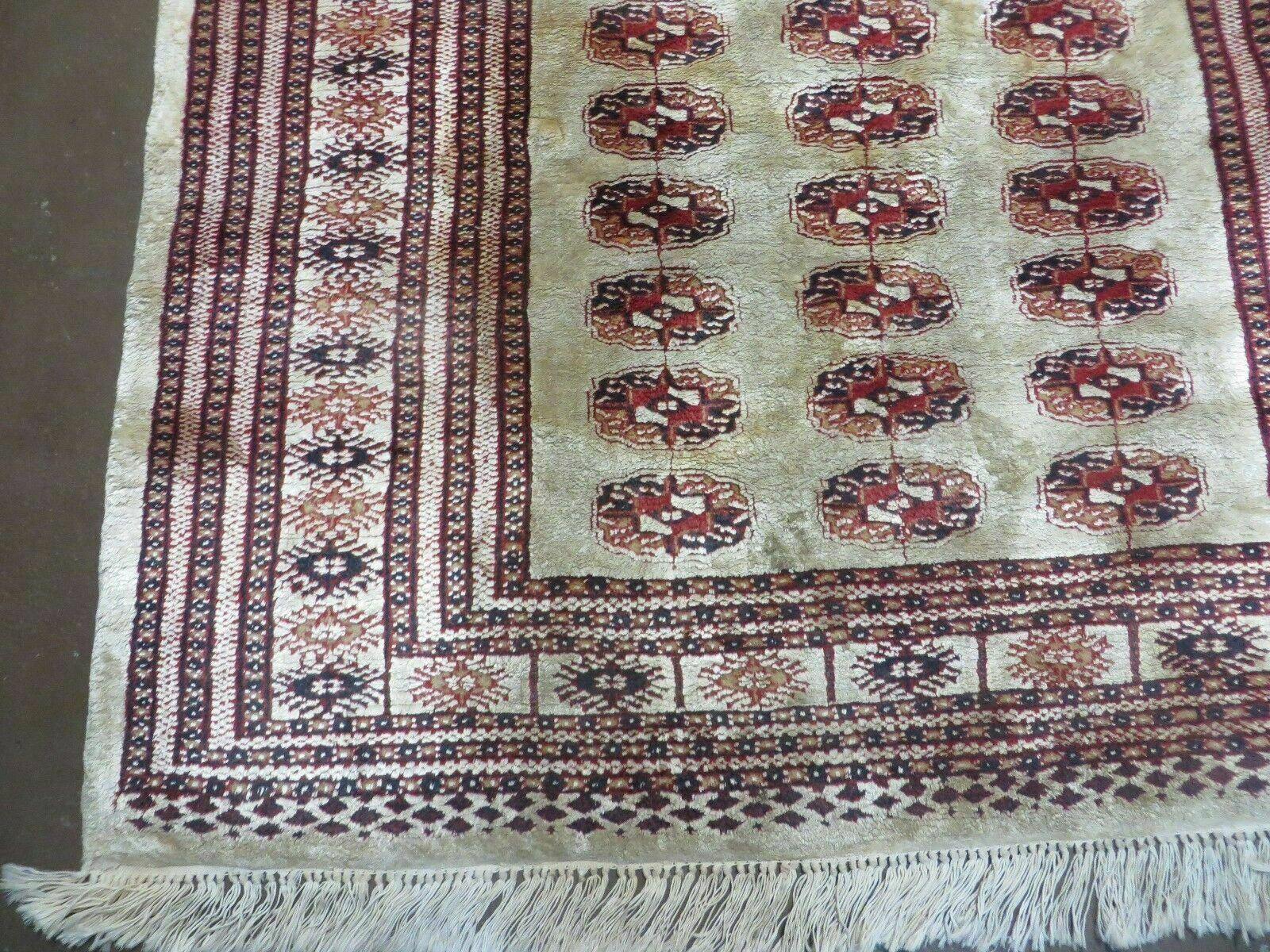 4' X 6' Vintage Handmade Pakistan Bokhara Turkoman Balouchi Silk Rug Nice # 61 - Jewel Rugs