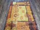 3' X 5' 3" 1960s Danish Ege Rya Shag DeLuxe Rug Mid-Century Modern Yellow Orange - Jewel Rugs