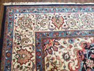 Semi Antique Persian Sarouk Rug, Dark Blue - Red - Beige, Hand-Knotted, Wool, 8'9" x 11'7" - Jewel Rugs