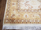 9' X 12' Handmade Oriental Floral Wool Area Rug Organic Ivory Beige Nice - Jewel Rugs