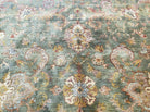 10' X 14' Handmade Indian Wool Rug Carpet Tea Washed Nice Green Gold - Jewel Rugs