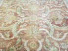 8' X 10' Handmade India Floral Wool Rug Carpet Tea Washed Nice Muted Red Beige - Jewel Rugs