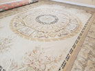 New Aubusson Rug 11x16 Oversized Carpet, Palace Sized Rug 11 x 16, Elegant Savonnerie European Handmade Floral Vases Flatweave Wool Area Rug - Jewel Rugs