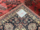 Indo Sarouk Rug 10x14, Vintage Indian Persian Area Rug 10 x 14, Wool Hand-Knotted Oriental Carpet, Red Floral Allover Large Rug, Beautiful - Jewel Rugs