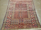 3'8" X 4' 5" Antique Handmade Tekkeh Turkoman Engsi Hatchli 4 Seasons Wool Rug - Jewel Rugs