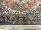 8.8 x 12 Karastan Antique Serapi Rug #744, Original 700 Series Karastan Area Rug, Power-Loomed Wool Carpet, Red Blue Ivory, Heriz Serapi Rug - Jewel Rugs