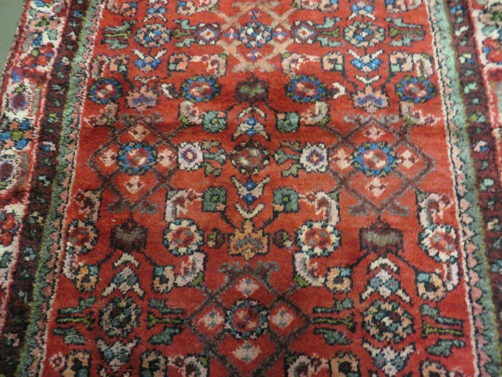 3' X 9' Antique Handmade India Floral Oriental Wool Rug Runner Veg Dye Nice - Jewel Rugs