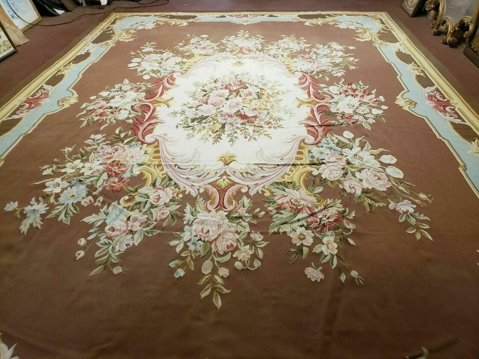 10' X 14' One Of A Kind Handmade French Aubusson Weave Savonnerie Wool Rug Nice - Jewel Rugs