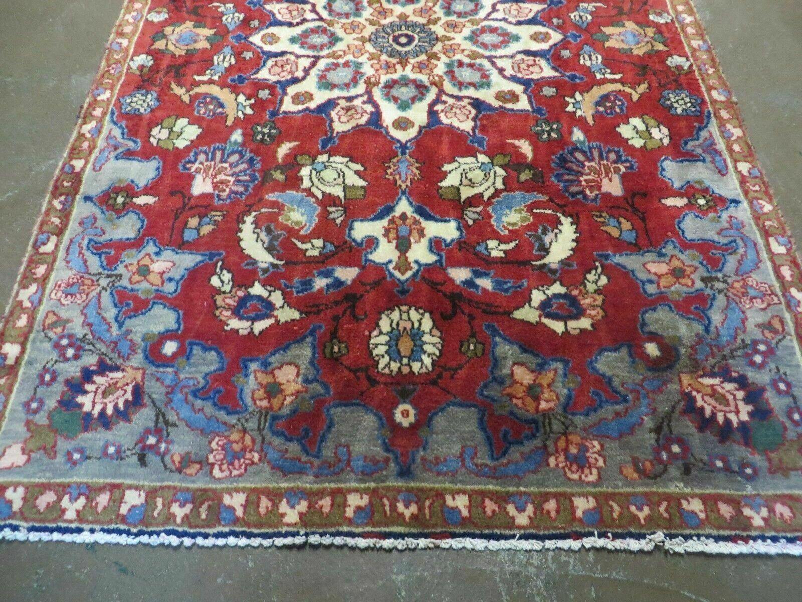 4' X 6' Antique Handmade India Floral Oriental Wool Rug Vegetable Dyes #120 - Jewel Rugs