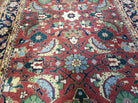 6' X 9' Vintage Handmade Indo Heriz Serapi Wool Rug Carpet Red Nice - Jewel Rugs