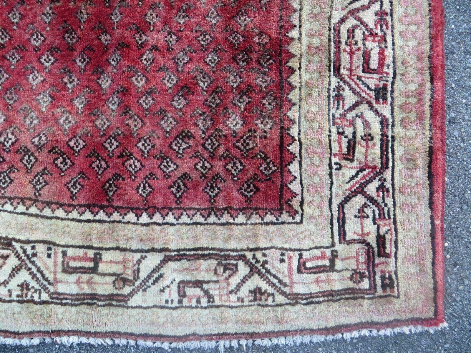 3'7"X 10' Antique Handmade India Oriental Paisley Wool Runner Rug Vegy # 31 - Jewel Rugs