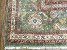 10' X 14' Handmade Indian Wool Rug Carpet Tea Washed Nice Green Gold - Jewel Rugs