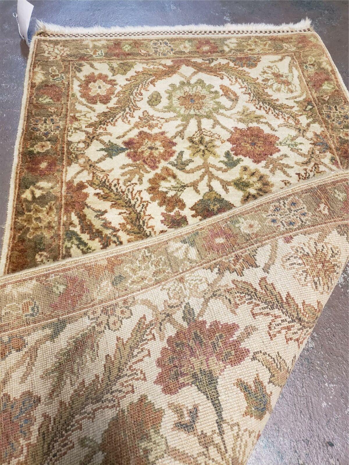 2' 3" X 4' 3" Vintage Handmade India Mahal Wool Rug Veg Dyes Tea Wash Nice - Jewel Rugs