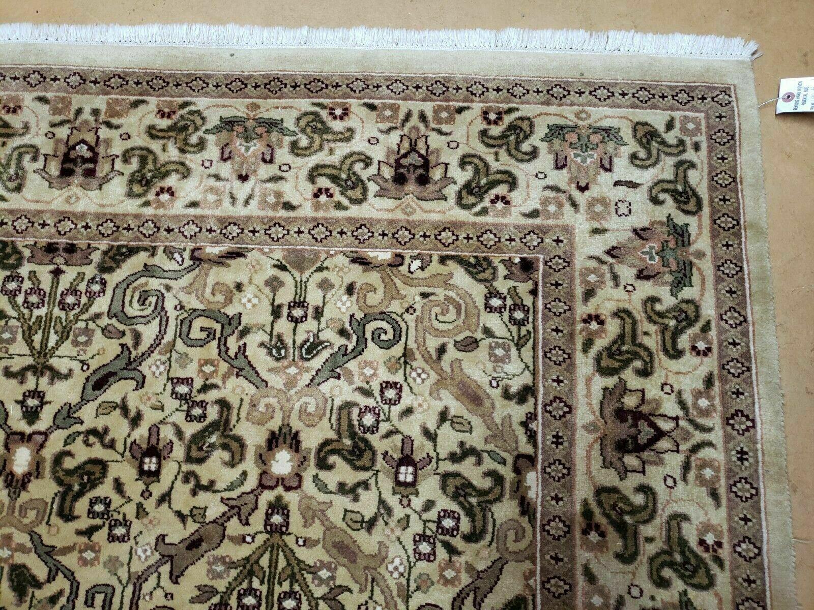 6' X 9' Vintage Handmade India Floral Oriental Agra Wool Rug Vegetable Dyes - Jewel Rugs