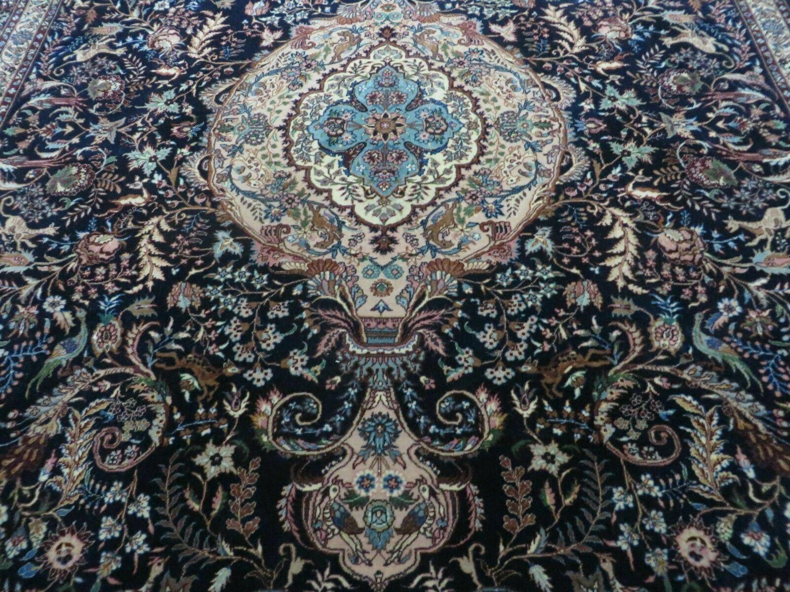 8' X 11' Vintage Handmade Chinese Oriental Allover Wool Rug Carpet Deer Blue - Jewel Rugs