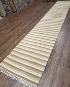 Striped Runner Rug, Flatweave Runner Rug, Hallway Runner, 15 ft Carpet Runner for Hall, Earth Tone Colors, Handmade Hand Woven Farmhouse Rug - Jewel Rugs