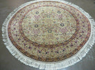 6' Handmade Fine Indian Wool Rug Carpet Round Silk Accent Beauty - Jewel Rugs