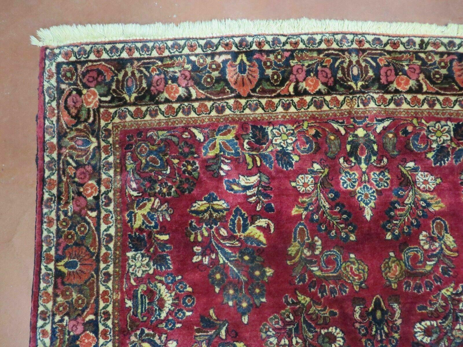 4' X 6' Antique Handmade India Oriental Wool Rug Hand Knotted Carpet Red Nice - Jewel Rugs