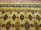 9' X 12' One-Of-A-Kind Hand-Knotted Indian Wool Rug Floral Agra Vegetable Dyes - Jewel Rugs