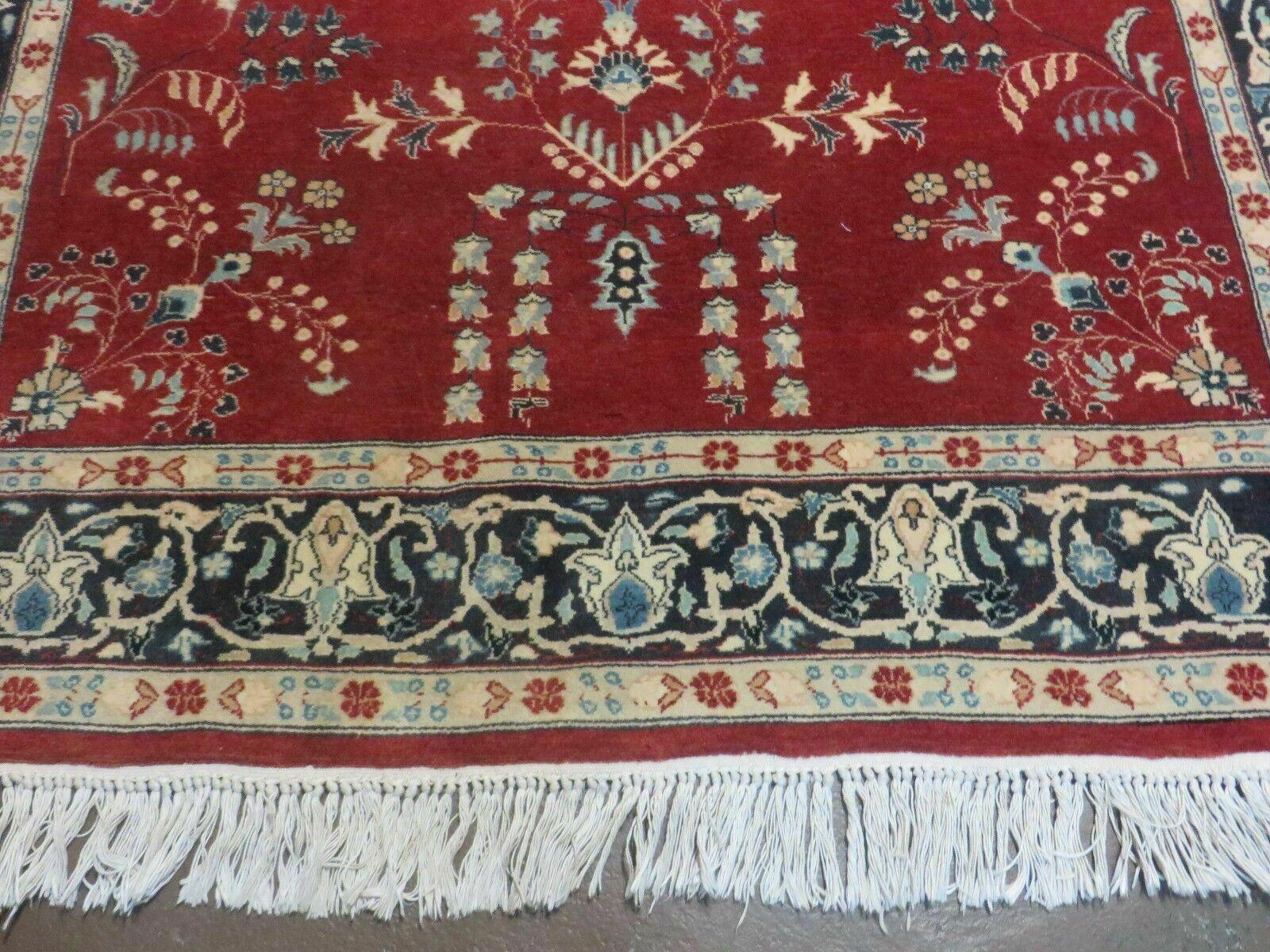 4' X 6' Vintage Fine Handmade Indian Wool Rug Carpet Vegetable Dyes Red Nice - Jewel Rugs