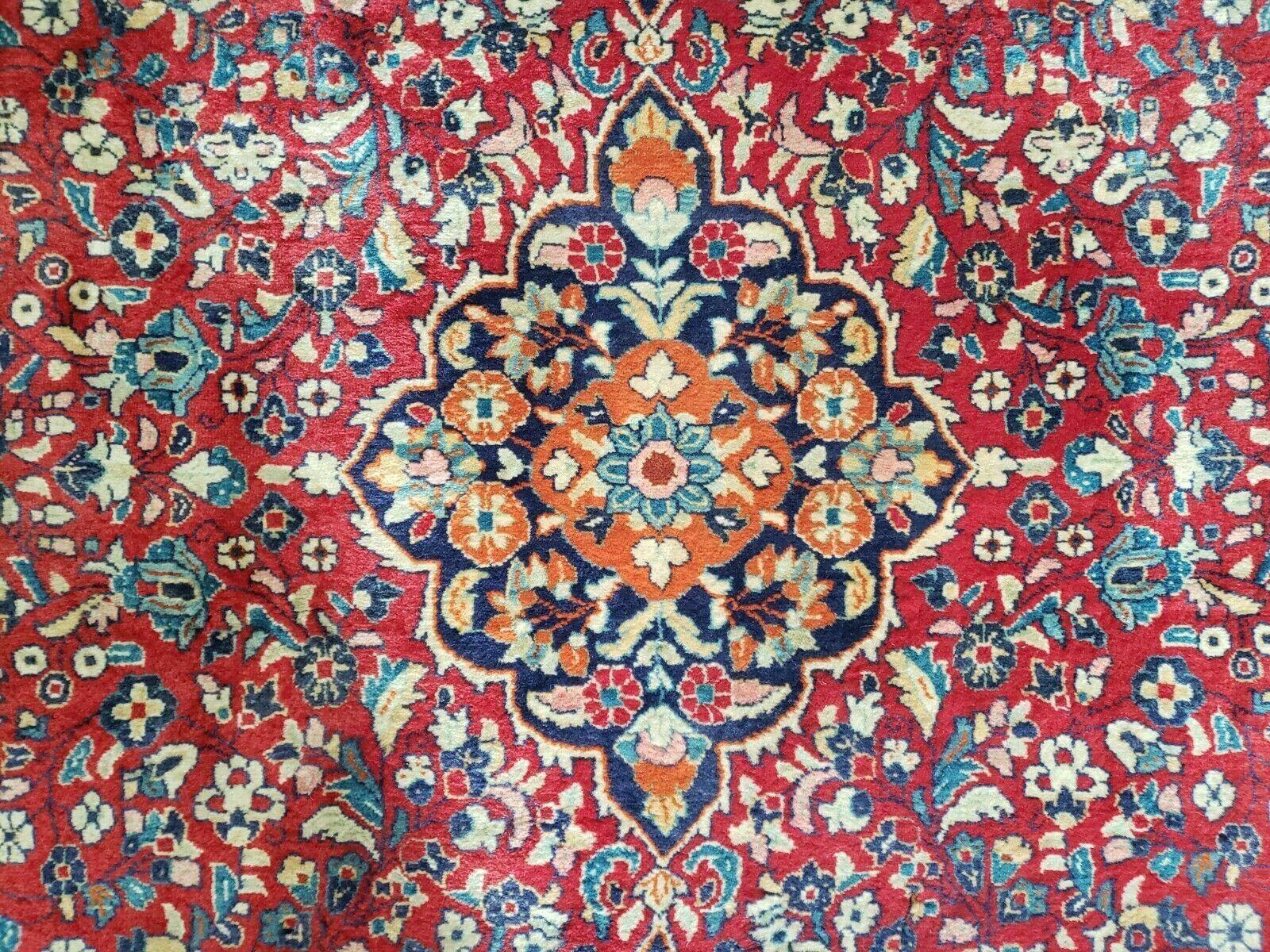 3' 6" X 5' 5" Handmade Knotted India Floral Wool Rug Hand Knotted Carpet Red - Jewel Rugs