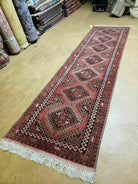 2' 5" X 9' Vintage Handmade Bokhara Red Turkoman Pakistani Wool Runner Rug Organic - Jewel Rugs