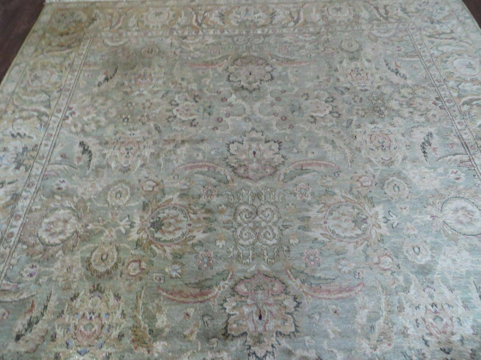 8' X 10' Vintage Handmade India Floral Oriental Top Quality Jaipur Tea Wash - Jewel Rugs