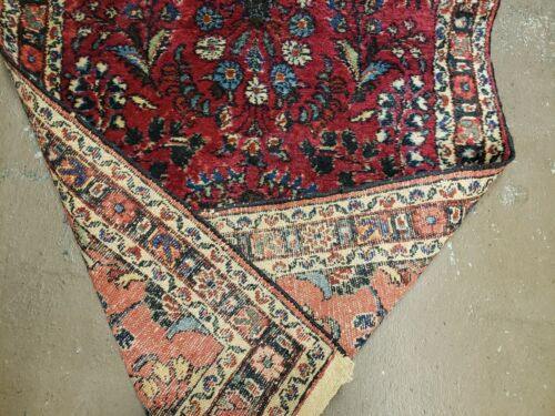 2' 7" X 6' 7" Antique Handmade Wool India Floral Oriental Short Runner Rug Red - Jewel Rugs