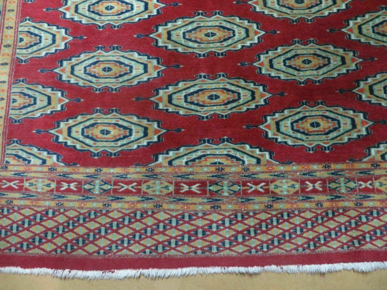 4' X 6' Vintage Handmade Bokhara Turkoman Pakistan Wool Rug Carpet Signed Nice - Jewel Rugs