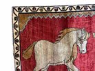 4 X 6 Handmade Hand-Knotted New Vintage Rug Wool Horses Red Organic Dyes Tribal - Jewel Rugs