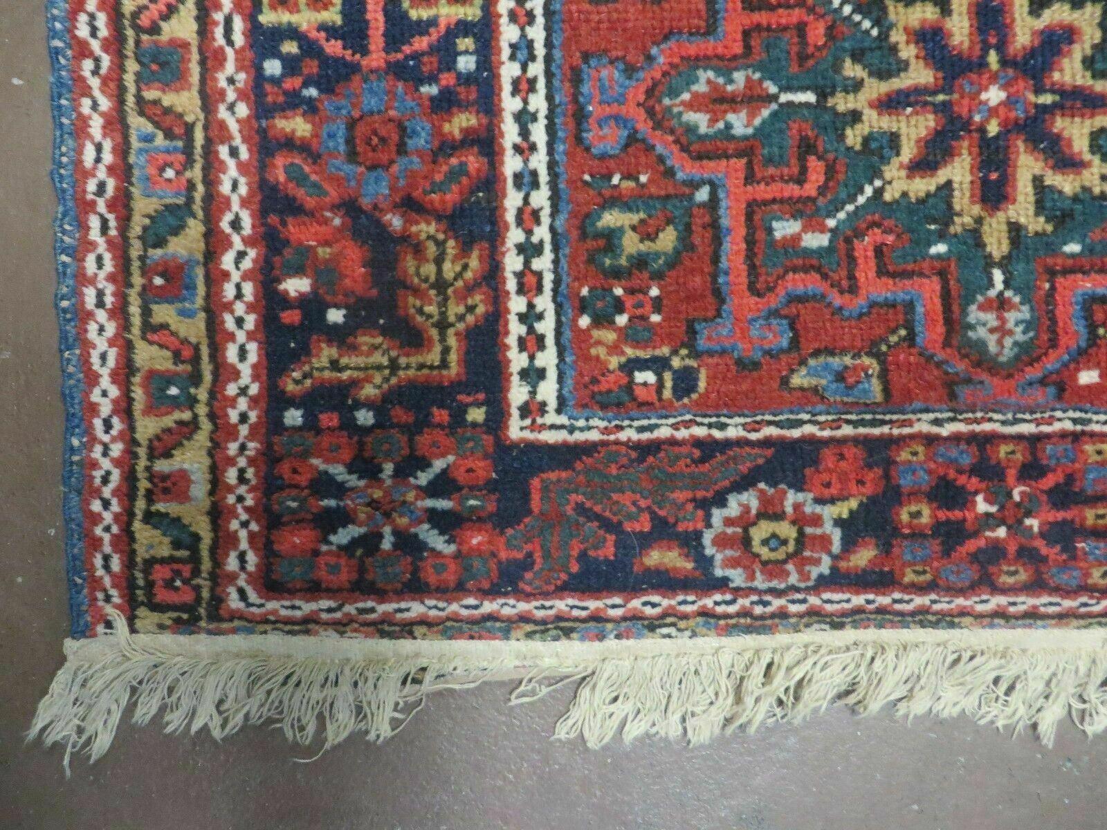 3' X 4' Antique Handmade Indian Wool Rug Vegetable Dyes Red - Jewel Rugs