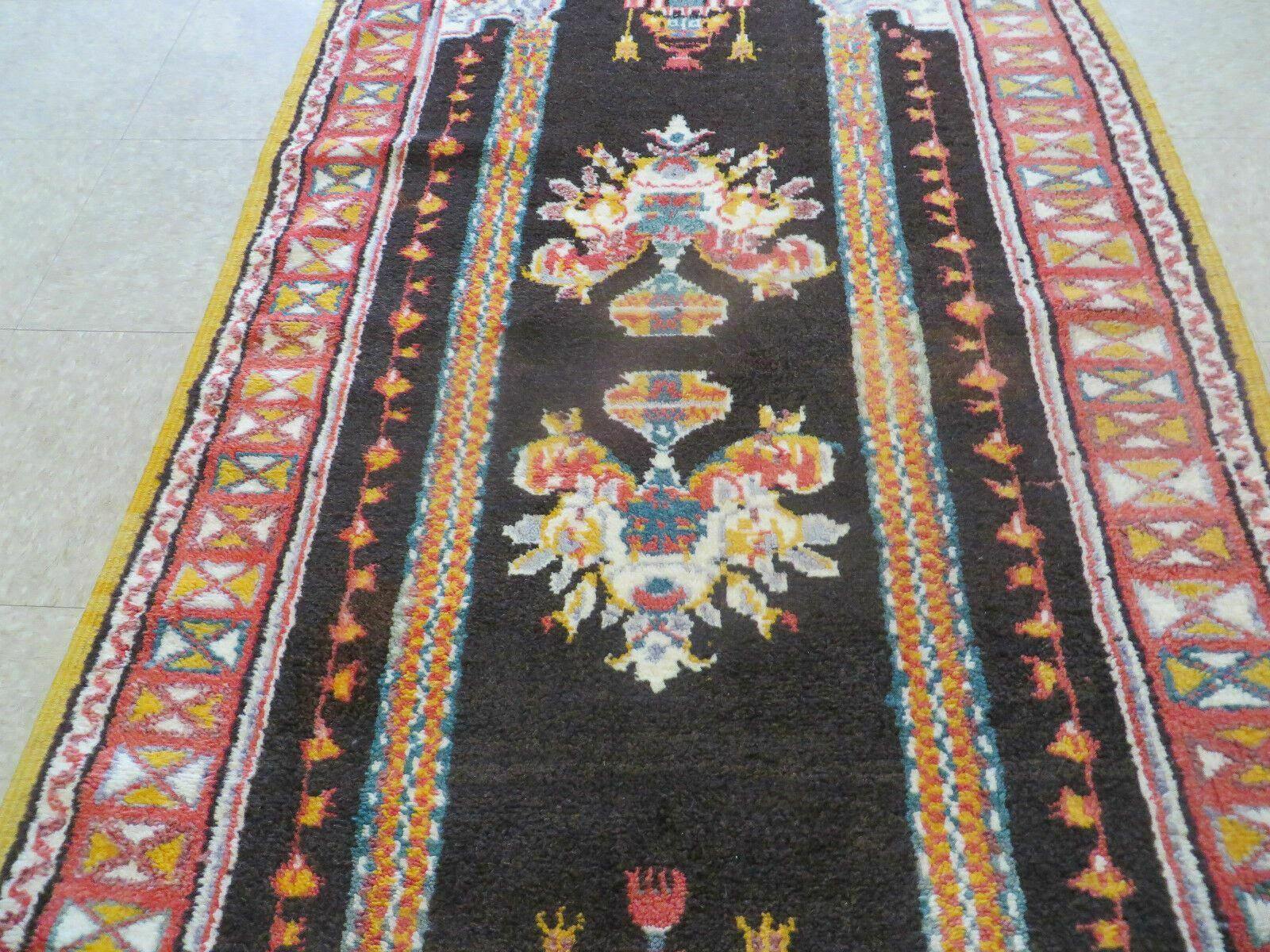 3.5' X 7' Semi-Antique Handmade Moroccan Urban Rabat Wool Accent Rug - Jewel Rugs