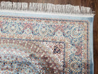 Silk Carpet 4x6, Light Teal Oriental Carpet, Traditional Design, High Quality, Super Fine Area Rug, 4 x 6 ft, Very Detailed, Bamboo Silk - Jewel Rugs