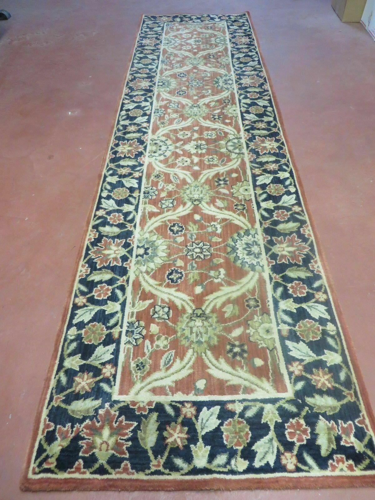 2' 6" X 9' 4" Vintage Machine Made Turkey Floral Oushak Wool Runner Rug Nice - Jewel Rugs