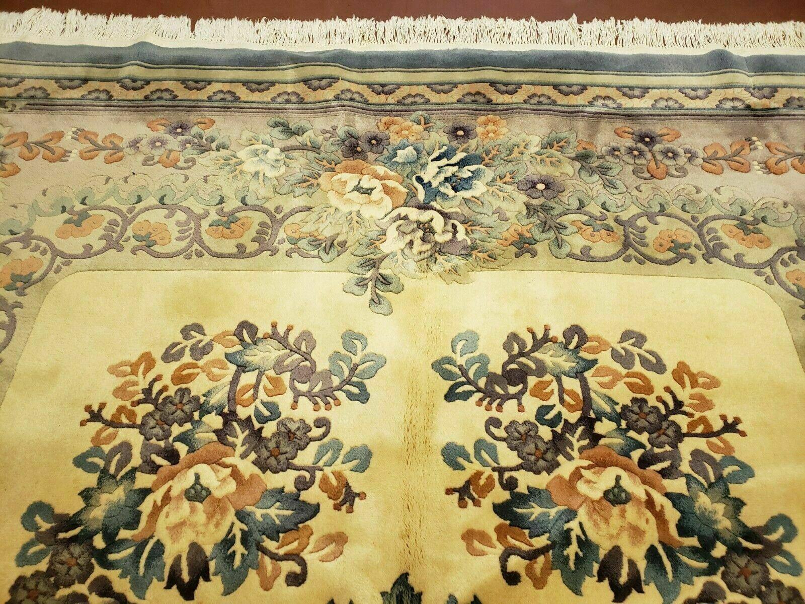 8'6" X 11' Handmade Chinese Aubusson Rug Plush Carving Carpet 90 Line Sculpture - Jewel Rugs