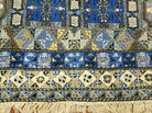 12' x 17' Palace Size Handmade Moroccan Urban Rabat Blue Panel Wool Area Rug - Blue and Beige - Jewel Rugs