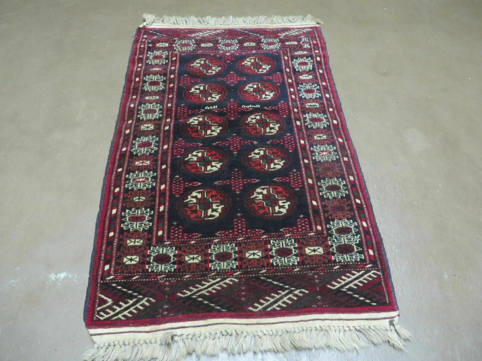 3' X 4' Vintage Handmade Pakistan Bokhara Turkoman Balouch Wool Rug - Jewel Rugs