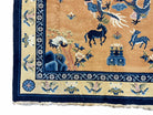 5x5 Vintage Chinese Peking Art Deco Nichols Square Rug Animals Dragons Elephant - Jewel Rugs