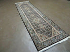 2'5" X 8" Vintage Handmade Chinese Oriental Runner - Wool with Silk Accents Black Rug - Jewel Rugs