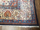 Semi Antique Persian Sarouk Rug, Dark Blue - Red - Beige, Hand-Knotted, Wool, 8'9" x 11'7" - Jewel Rugs