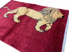 3 X 5 Handmade Hand-Knotted Quality Wool Rug Lion Red Veg Dyes Tribal Pictorial - Jewel Rugs