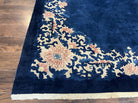 Chinese Art Deco Rug 9x12 Antique Rug 9 x 12 Nichol Rug, Peking Rug, Open Field Blue Chinese Carpet, Hand Knotted, Asian Oriental Rug Nice - Jewel Rugs