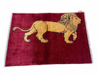 3 X 5 Handmade Hand-Knotted Quality Wool Rug Lion Red Veg Dyes Tribal Pictorial - Jewel Rugs