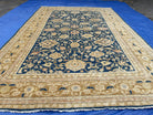 12 x 18 Hand-Knotted Vintage Palace Sized Pak Peshawar Dark Blue Oversized Rug - Jewel Rugs