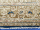 12 x 18 Hand-Knotted Vintage Palace Sized Pak Peshawar Dark Blue Oversized Rug - Jewel Rugs